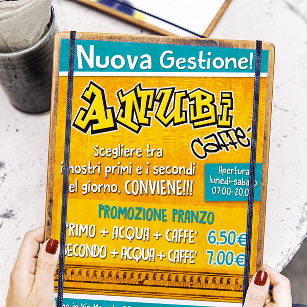 Grafica flyer - Anubi Caffè